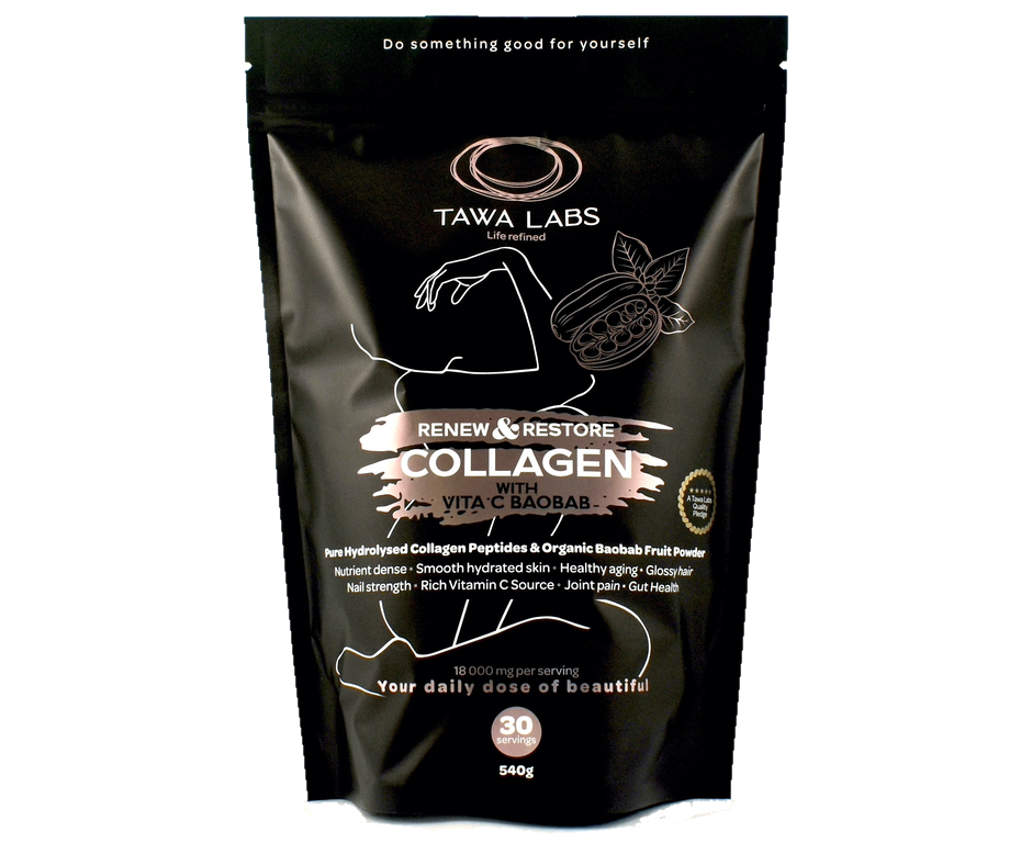 The Perfect Collagen Smoothie Blend 30 Day Supplement Renew & Restore Collagen with Vita C Baobab is a Combo supplement of choice. Use this combo for double value and lifestyle ease.