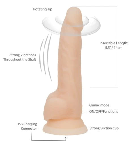 Swan Naked Addiction 8'' Rotating Vibrator