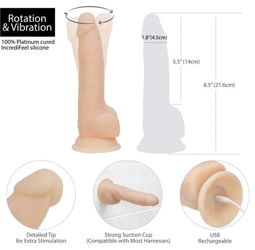 Swan Naked Addiction 8'' Rotating Vibrator